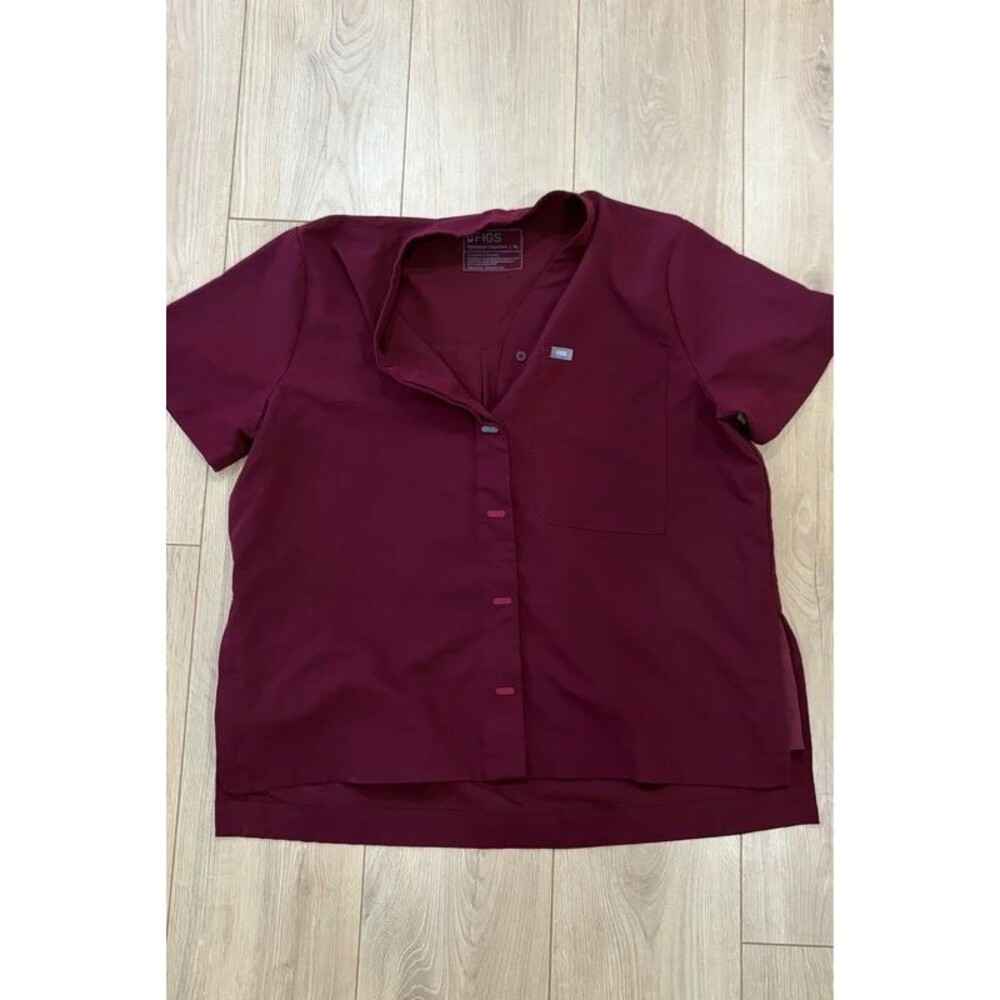 FIGS Burgundy Scrub Top Size XL